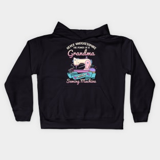 Grandma With A Sewing Machine Kids Hoodie